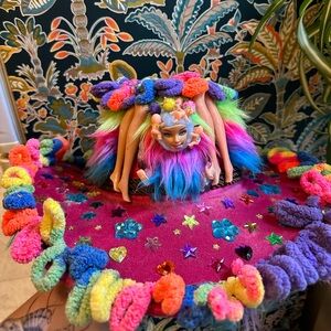 One of a kind rare Barbie rainbow festival cowboy hat